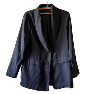 Pretty Little Thing Black Single Button Oversized Blazer Size US 8